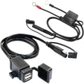Buy now MOTOPOWER MP0609EA 3.1Amp Waterproof Motorcycle Dual USB Kit SAE to USB Adapter Cable with SAE Ring Terminal Cable Harness b)-SAE to Dual USB Adapter & Ring Terminal Harness at indiglob india