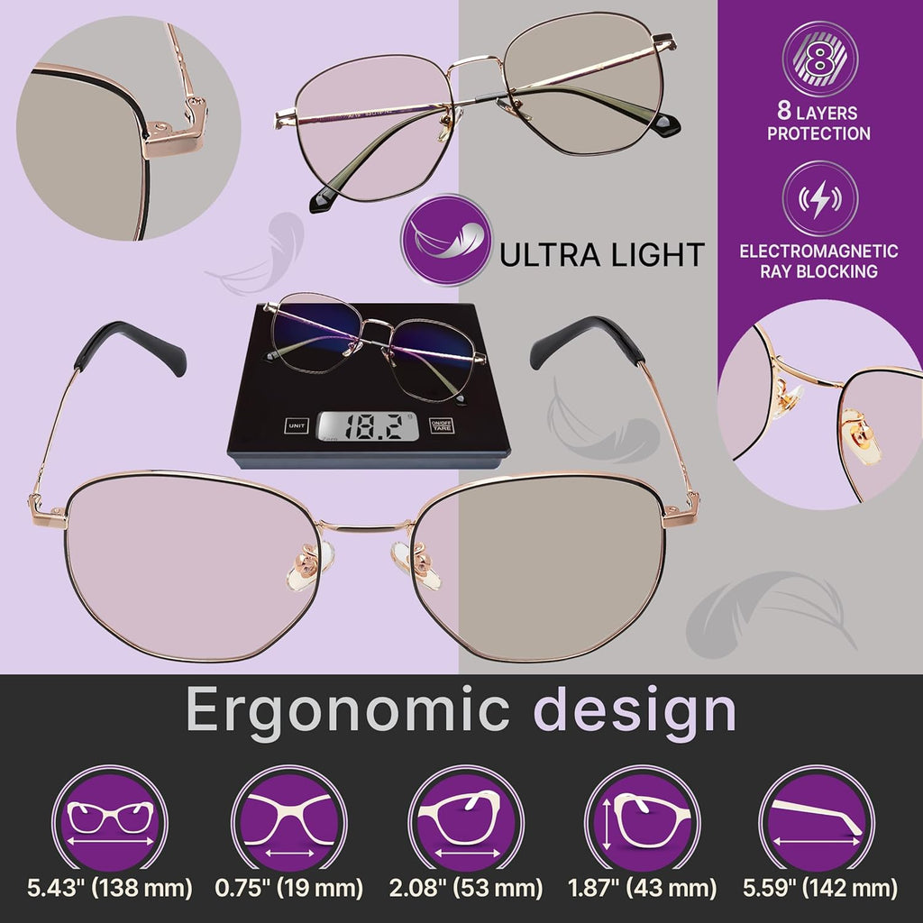 Buy now Prospek Blue Light Blocking Glasses for Women Oversized I Lightweight Titanium Frame for Computer with Anti-glare to Reduce Eyestrain I AURA at indiglob india