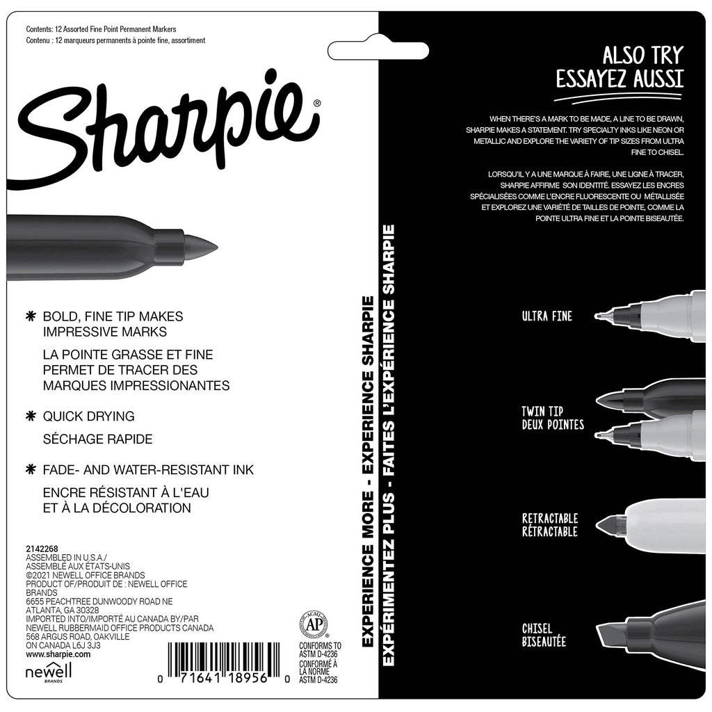 Sharpie Permanent Markers, Mystic Gems Special Edition, Fine Point, Assorted Colors, 12 Count - School, Office, Desk, Teacher Supplies