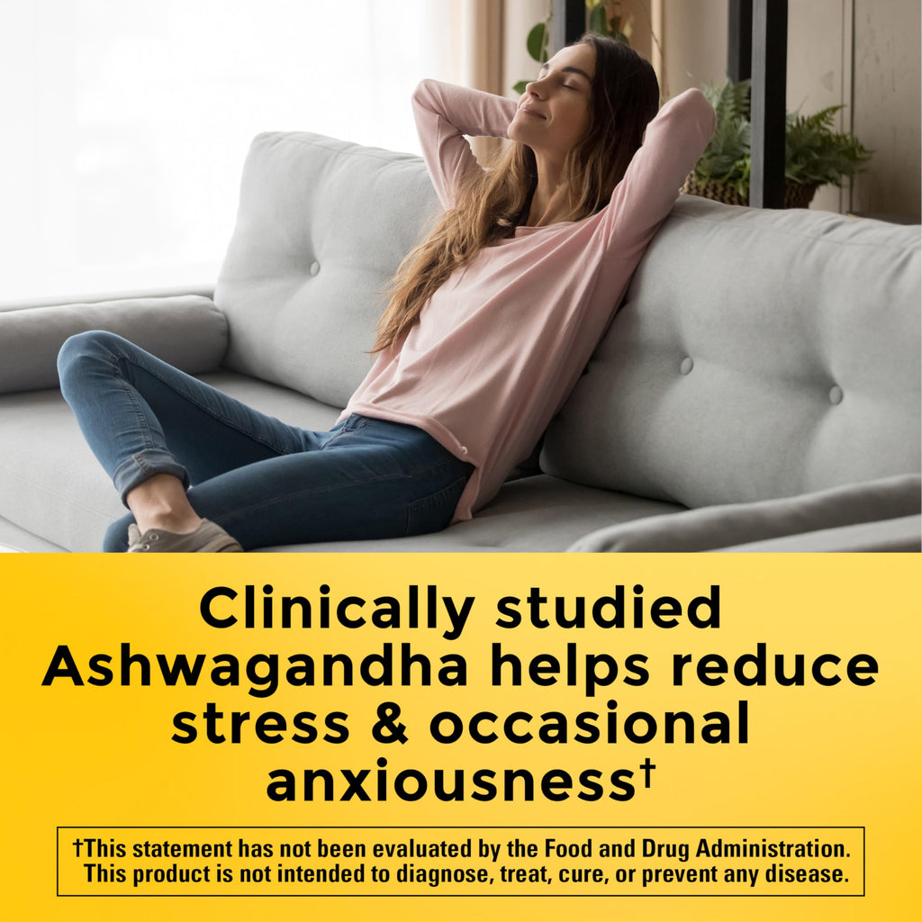 Nature Made Ashwagandha Capsules 125mg for Stress Support, 60 Capsules | Ashwagandha Supplements with Clinically Studied Sensoril Ashwagandha, Herbal Supplement for Men and Women, 60 Day Supply