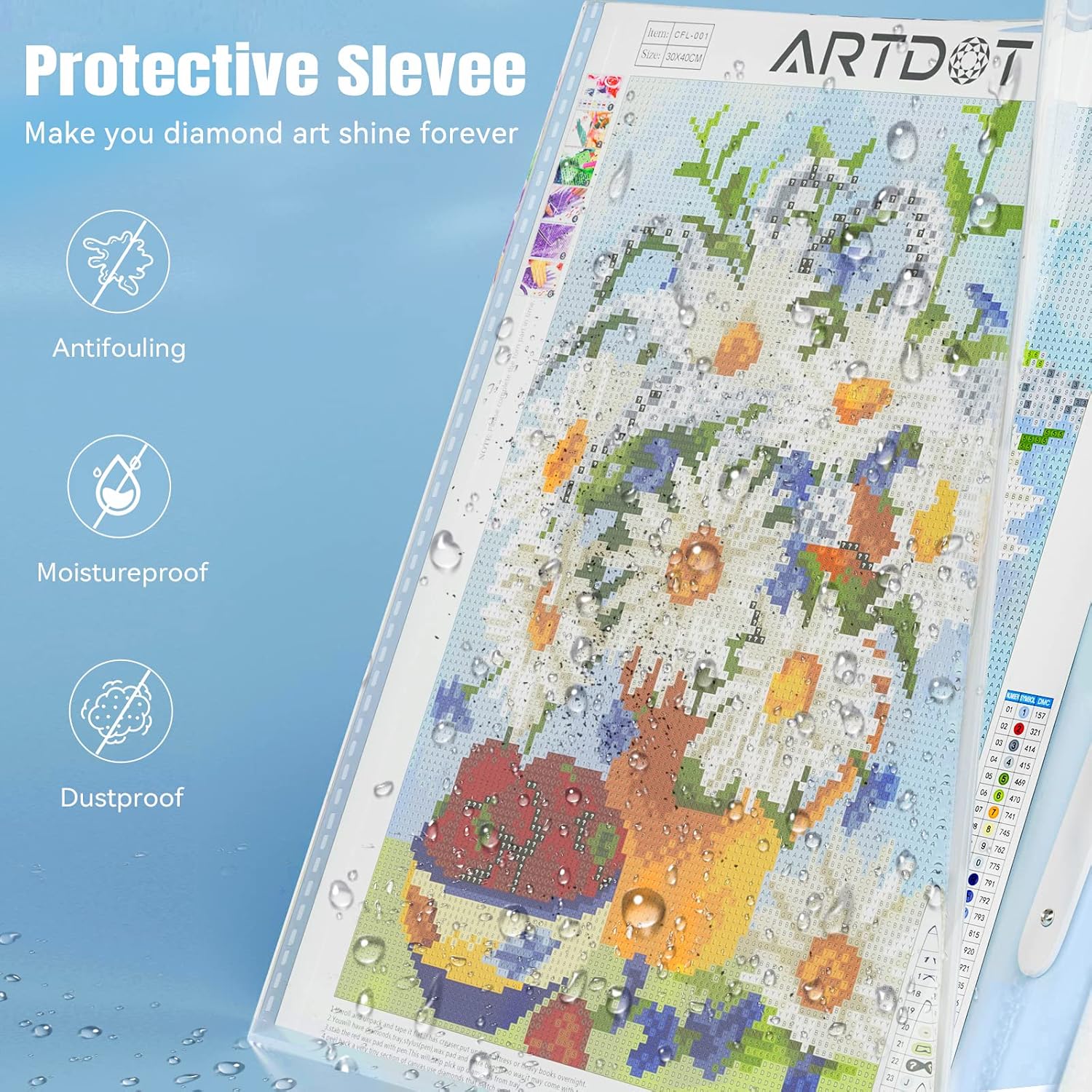 Buy now ARTDOT A2 Storage Book for Diamond Art Kits, Diamond Art Portfolio Folder with 30 Pocket Slevees Protectors (39.7 x 56cm) at indiglob india