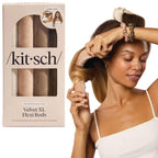 Kitsch Satin Flexi Rods Heatless Curling Rod - 6 pcs, Rosewood | Flexi Rod for Heatless Curl Overnight for Women, Comfortable Hair Curlers to Sleep In for Frizz-Free, No Heat Damage Styling