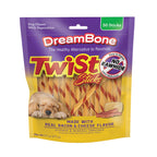 Dreambone Twist Sticks with Real Bacon and Cheese Flavor 50 Count, Rawhide-Free Chews for Dogs (3 Pack)