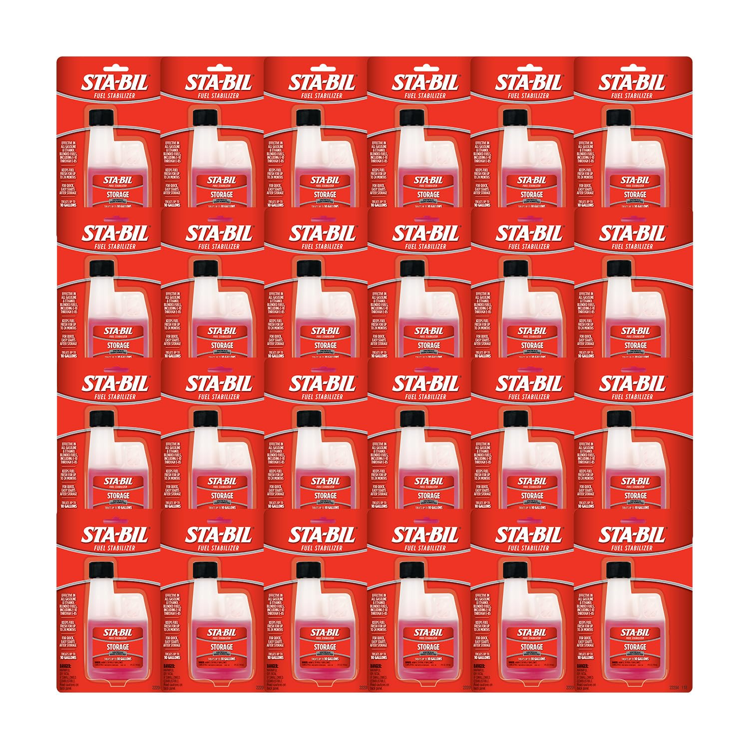 Buy now STA-BIL Storage Fuel Stabilizer | Keeps Fuel Fresh for 24 Months, Prevents Corrosion, Gasoline Treatment Additive that Protects System, Gas Stabilizer for Storage, 4 oz. 4 Fl. oz. Blister Card (Pack of 24) Single at indiglob india