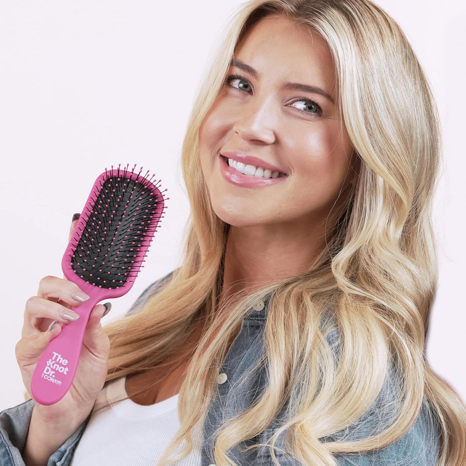 Buy now The Knot Dr. hair brush by Conair - Detangling hair brush - Removes Knots and Tangles in wet or dry Hair - hair brushes for women - Pink at indiglob india