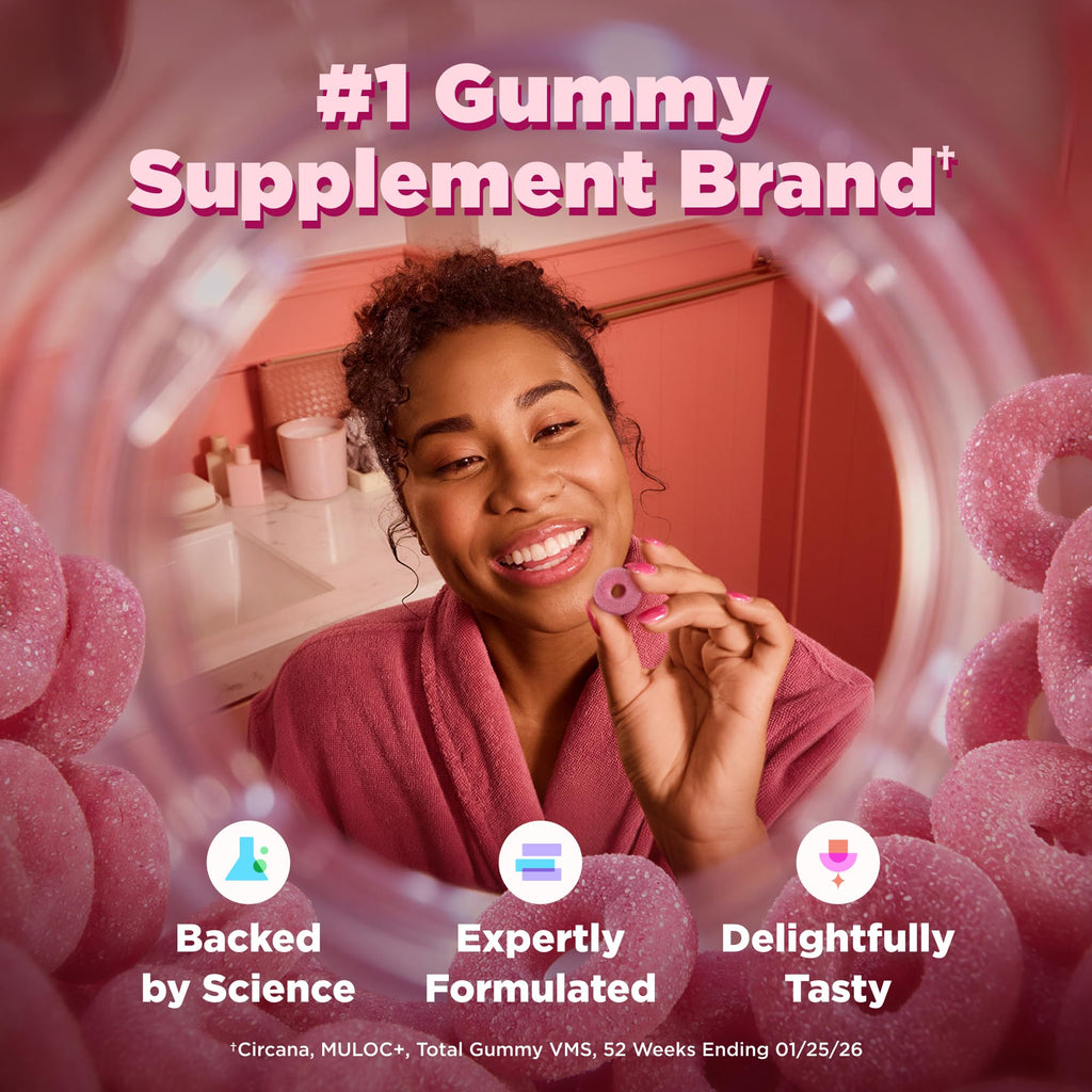 OLLY Period Hero Gummies, PMS Support Supplement,* Cran-Raspberry- 60 Count
