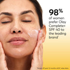 Olay Complete+ Face Moisturizer with Sunscreen SPF 40, For Sensitive Skin, Broad Spectrum Sun Protection, Fragrence-Free - No White Cast on All Tones, Nourishes Moisture Barrier - Ceramides, 6 Oz