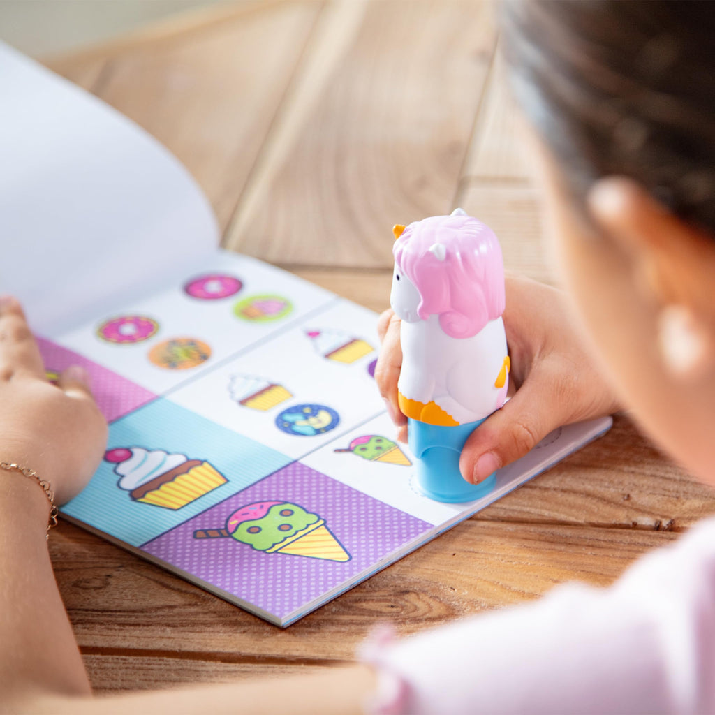Buy now Melissa & Doug Sticker Wow!ƒ?› Dog and Unicorn Bundle: 2 24-Page Activity Pads, 2 Sticker Stampers, 600 Stickers, Arts and Crafts Fidget Toy Collectible Characters at indiglob india