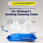 Buy now T.N. Dickinson's Witch Hazel Soothing Cleansing Cloths | Removes Dirt, Oil, Impurities | For Oily, Irritated, Red, Damaged, Blemished, Sensitive Skin | 25 Total Wipes at indiglob india