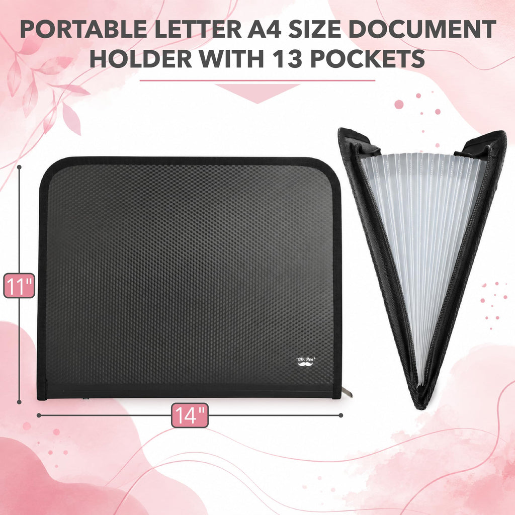 Mr. Pen- 13 Pocket Accordion File Organizer, Zipper Expanding File Folder