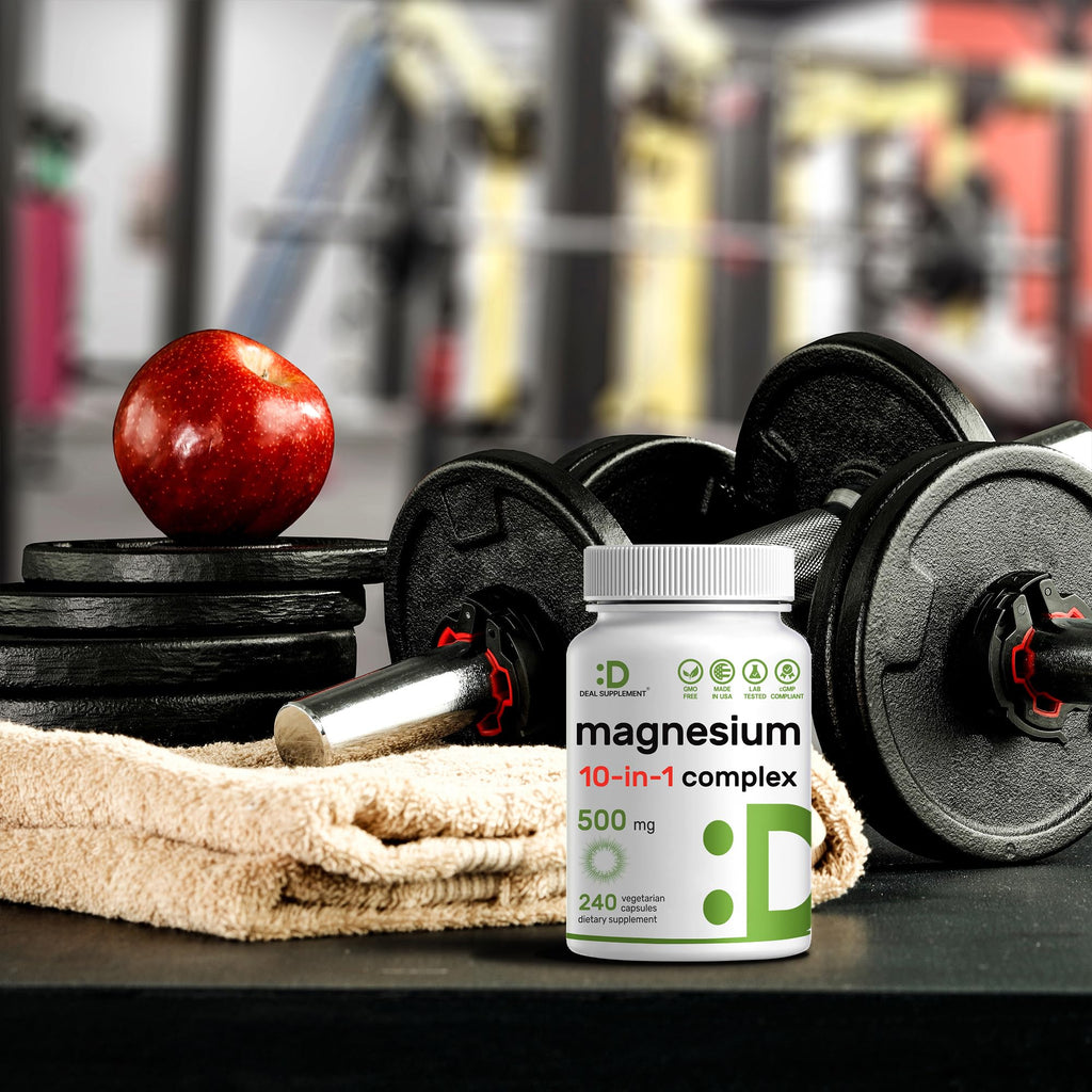 Magnesium Complex 500mg, 480 Veggie Capsules – Pack of 2 | 10-in-1 Glycinate, Citrate, Malate, Oxide, & More – 100% Chelated for Easy Absorption – Essential Mineral Supplement – Non-GMO