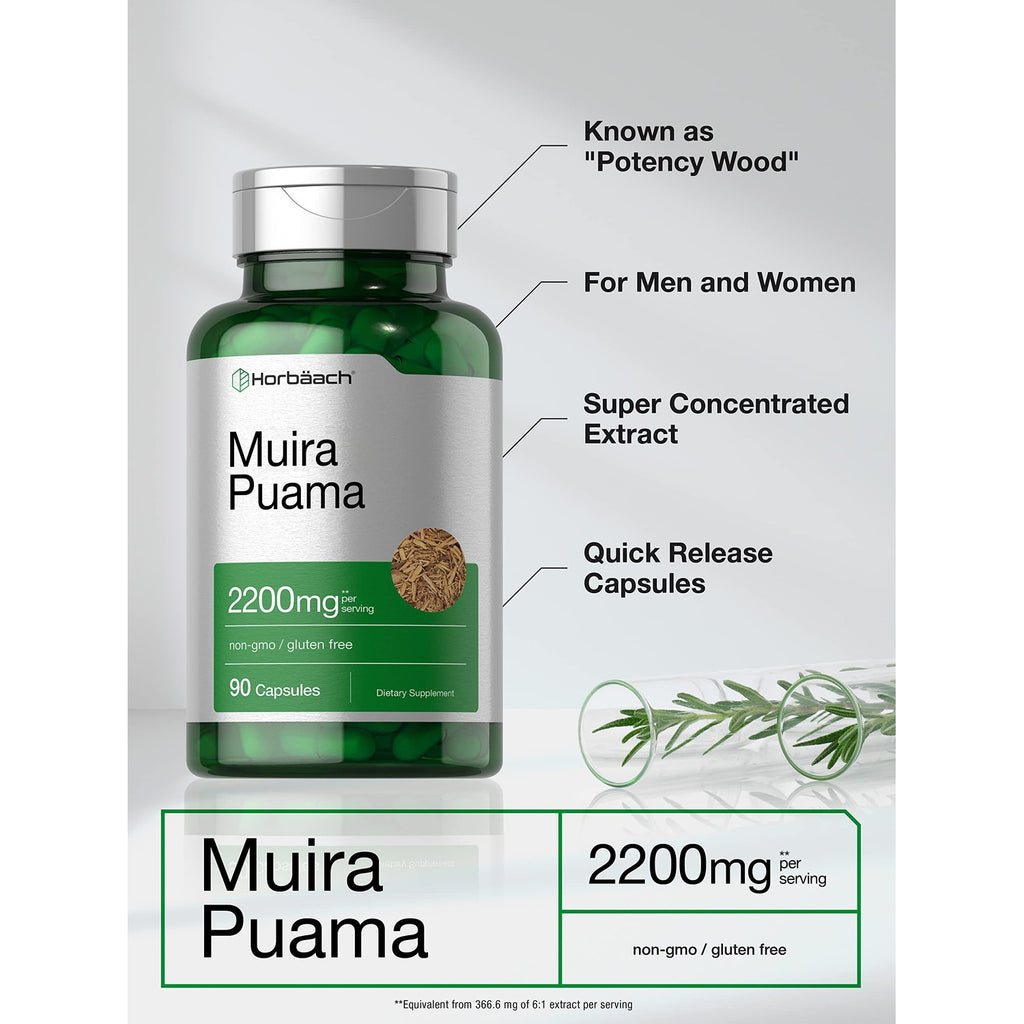 Horbäach Muira Puama Root Extract | 90 Capsules
