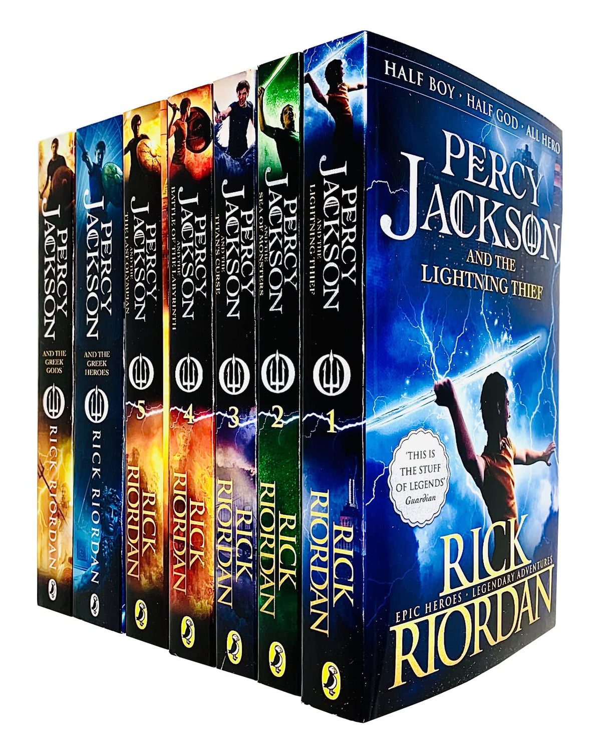 Koblit ltd Percy Jackson Collection 7 Books Set (Lightning Thief, Sea of Monsters, Titan's Curse, Battle of the Labyrinth, Last Olympian, Greek Heroes, Greek Gods)