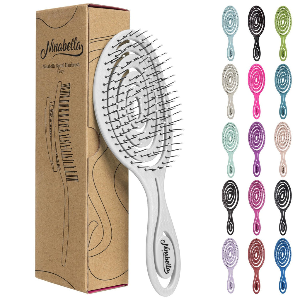 Buy now Ninabella Detangle Hair Brush for Women & Men - Does not Pull - Straightening Brushes for Straight & Curly Hair - Unique Spiral Detangling Hairbrush - Green at indiglob india