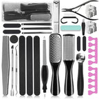 36 in 1 Pedicure Kit, Stainless Steel Foot Care Kit with Foot File | Professional pedicure kit with foot file, foot rasp, callus remover, nail clipper and cuticle pusher for home spa care.