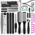 36 in 1 Pedicure Kit, Stainless Steel Foot Care Kit with Foot File | Professional pedicure kit with foot file, foot rasp, callus remover, nail clipper and cuticle pusher for home spa care.