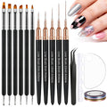 Artdone Nail Striping Tape Lines Kit With Nail Art Pens Liner Brushes | Dotting Tools For Gel Polish Small Detail Drawing Design Paint