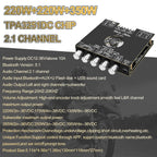 Buy now Bluetooth Power Amplifier Board Stereo - HiFi 2.1 Channel 2X220W+350W Bluetooth 5.1 16-32V Digital Power Audio Amplifier Module Subwoofer Control with AUX/Bluetooth/USB Flash Drive (ZK-AS21) at indiglob india