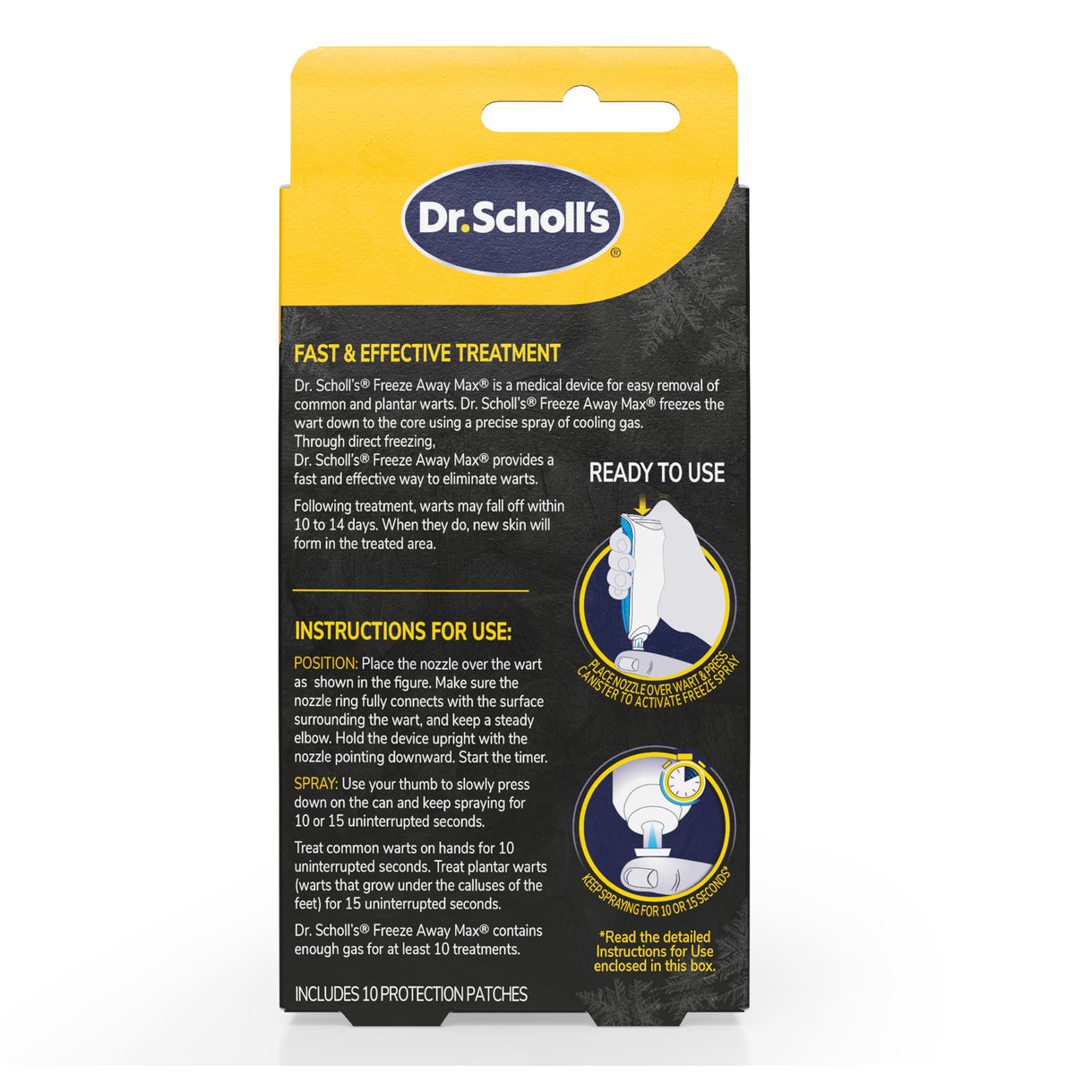 Dr. Scholl's Freeze Away MAX Wart Remover for Hands & Feet, 10 Treatments