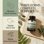 Natural Rhythm Triple Calm Magnesium Complex - 120 Capsules, Chelated Magnesium Glycinate, Taurate & Malate, High Absorption Supplement for Sleep, Stress, Muscle & Heart Support, Non-GMO, Vegan