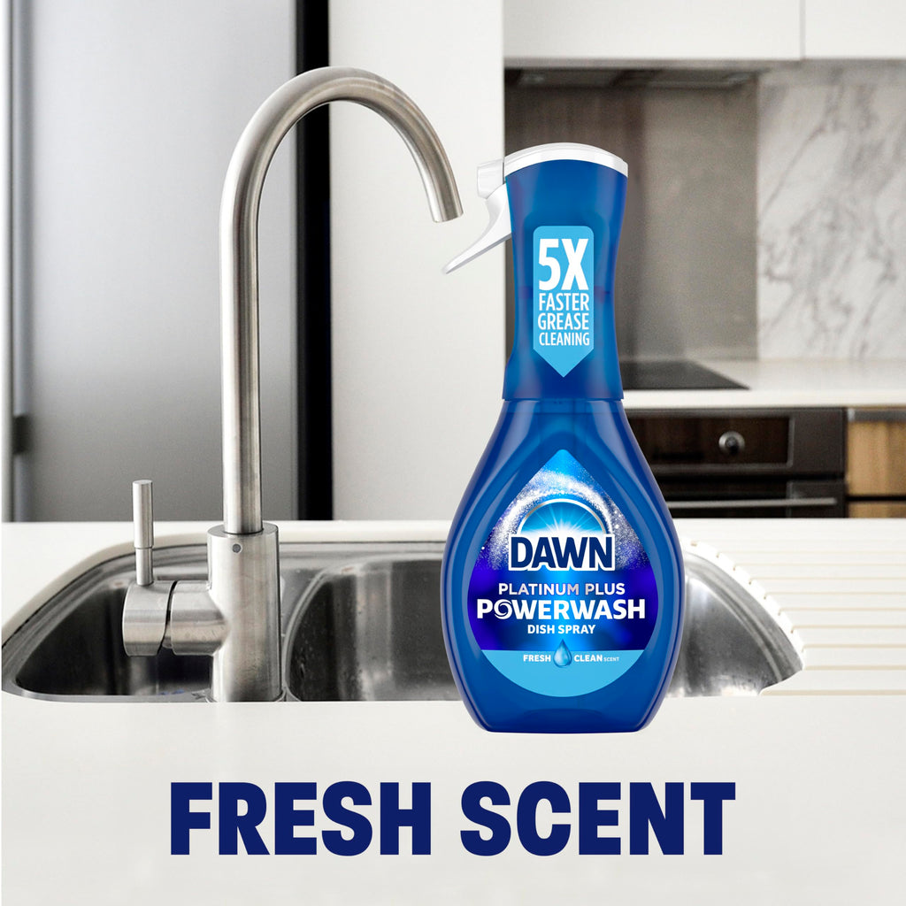 Dawn Powerwash Spray Refill, Dish Soap, Dishwashing Liquid, Cleaning Supplies, Fresh, 4 Refill, 21.5 Fl Oz