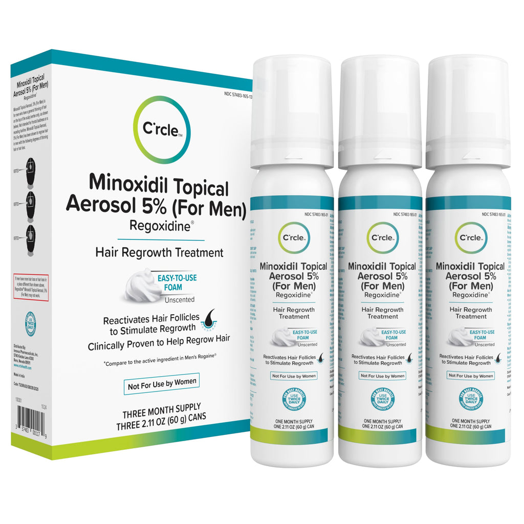 Minoxidil for Men Foam 5%, Unscented 3 Month Supply, Supports Hair Regrowth | Helps Restore Vertex Hair Loss & Thinning, Extra Strength 5% Minoxidil Foam For Men