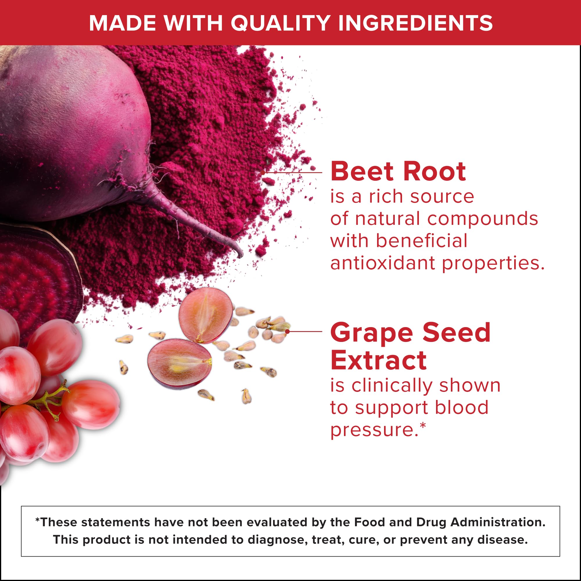 Qunol 3-in-1 Beet Roots Capsules with CoQ10, Blood Pressure Support, 60ct | Supports Healthy Blood Circulation & Heart Healthy Energy, From the #1 Brand of CoQ10, Vegetarian, No Synthetic Dyes