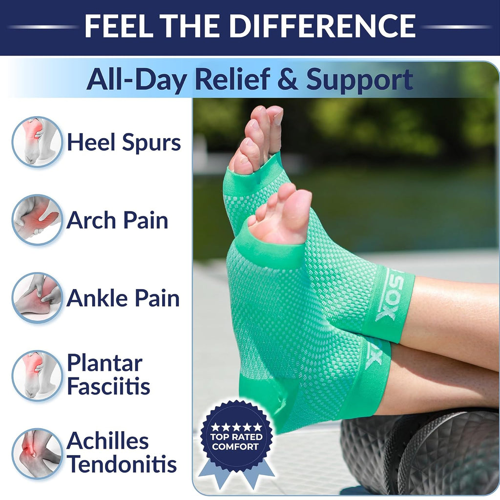 Buy now SB SOX Plantar Fasciitis Relief Socks â€“ Ankle Brace Compression Sleeve â€“ Arch Support for Foot Pain, Swelling, Heel Spurs â€“ Foot Brace for Achilles Tendonitis Relief, Injury Recovery (Blue, Medium) at indiglob india