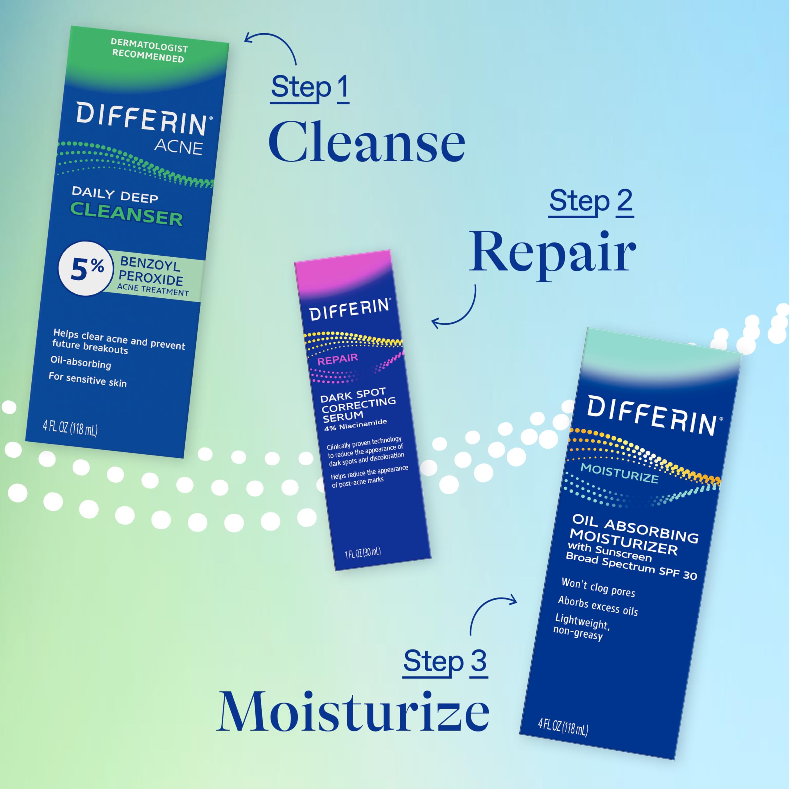 Differin Acne Face Wash, 5% Benzoyl Peroxide Daily Cleanser, 4oz | Gentle Acne Cleanser, Clears Breakouts, Sensitive Skin Safe, Benzoyl Peroxide Formula, Daily Use, 4 Oz