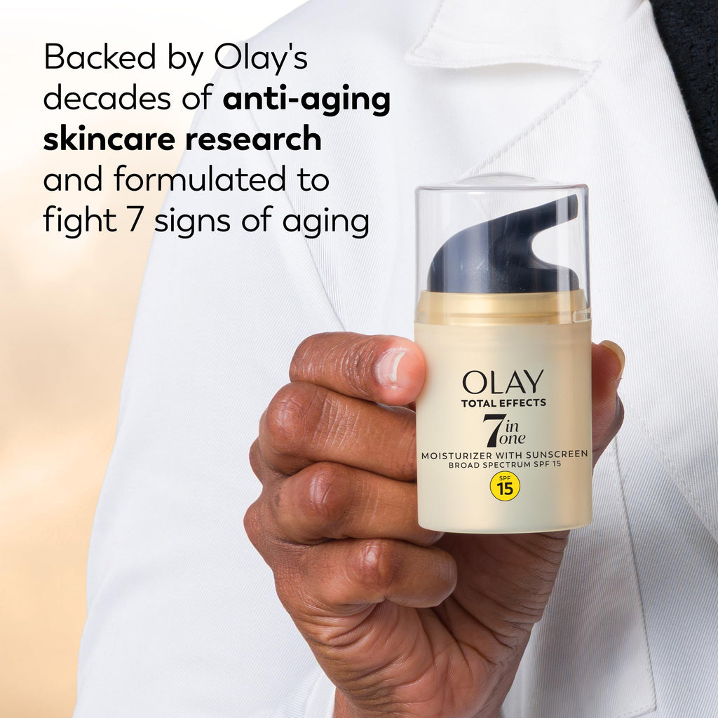 OLAY Total Effects 7-in-1 Anti-Aging Face Moisturizer with SPF 15, Fragrance-Free 1.7 oz