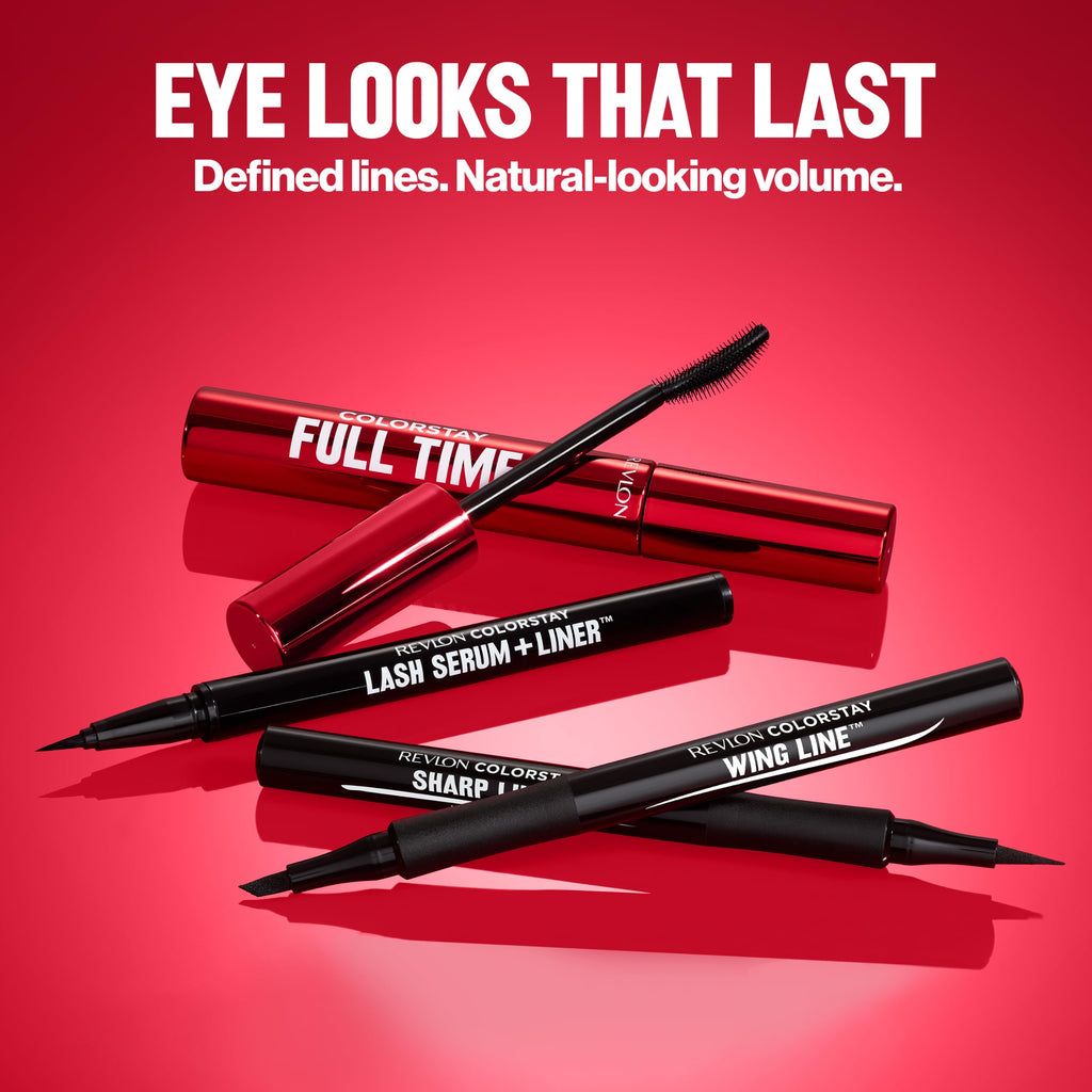 Revlon ColorStay Sharp Line Liquid Eyeliner, Blackest Black, 0.04 fl oz | Waterproof liquid eyeliner with felt tip for sharp, thin-to-thick lines. Smudge-proof, long-lasting.