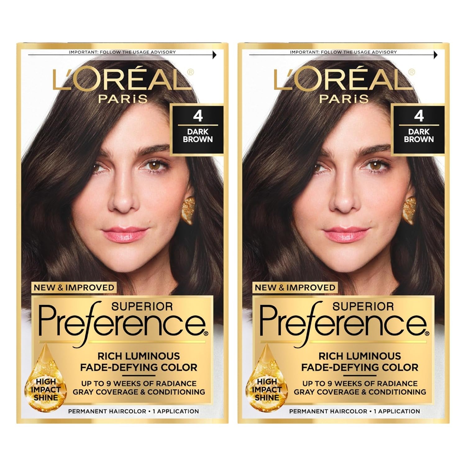 Buy now L'Oreal Paris Superior Preference Luminous Fade-Defying Permanent Hair Color, Hair Dye For Up to 9 Weeks of Radiance, Light Ash Blonde 9A, 1 Hair Dye Kit 4 Dark Brown 1 Count (Pack of 2) at indiglob india