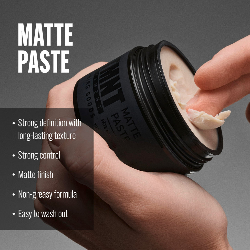 STMNT Grooming Goods Matte Paste 3.38 oz | All Day Strong Hold & High Volume | Hair Clay Paste For Men | Non-Greasy Formula | Texture Paste for Hair | Ideal for Dry & Damp Hair | Mens Hair Styling