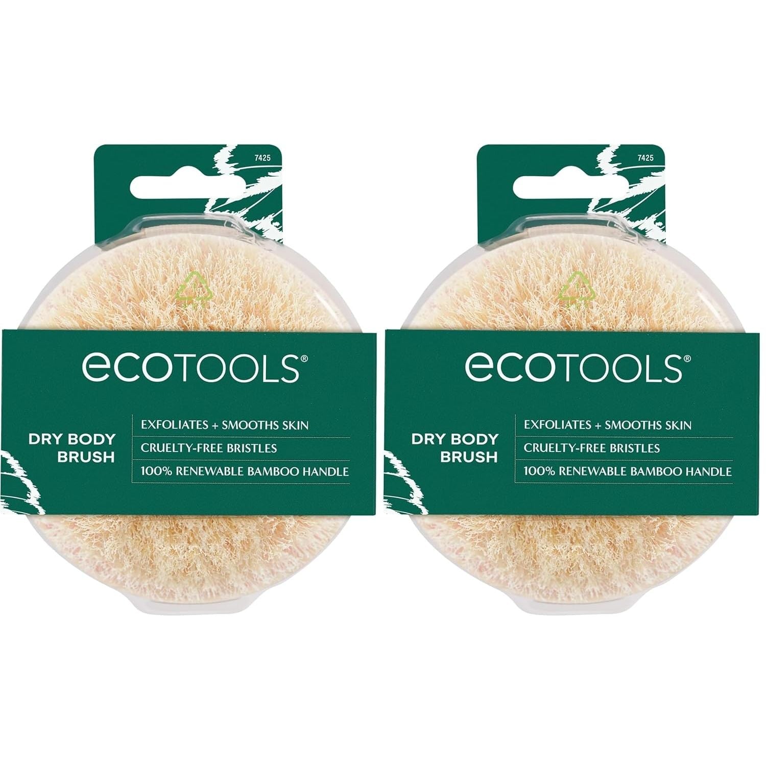 Buy now EcoTools Dry Body Brush, Cruelty-Free Bristles Exfoliate & Smooth Skin, Dry Brushing Removes Flaky Skin, May Help Improve Circulation & Tone, Eco-Friendly Skincare Tool, Vegan & Cruelty-Free, 1 Count 1 Count (Pack of 2) Brown at indiglob india