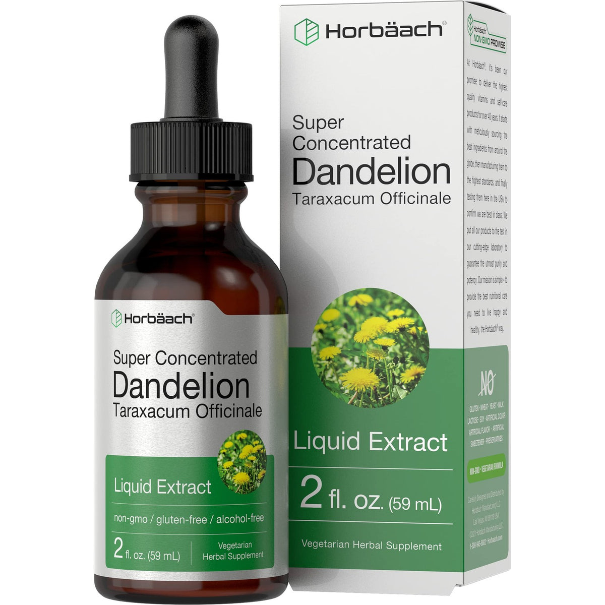 Horbäach Dandelion Root Extract Supplement| 2 fl oz | Super Concentrated