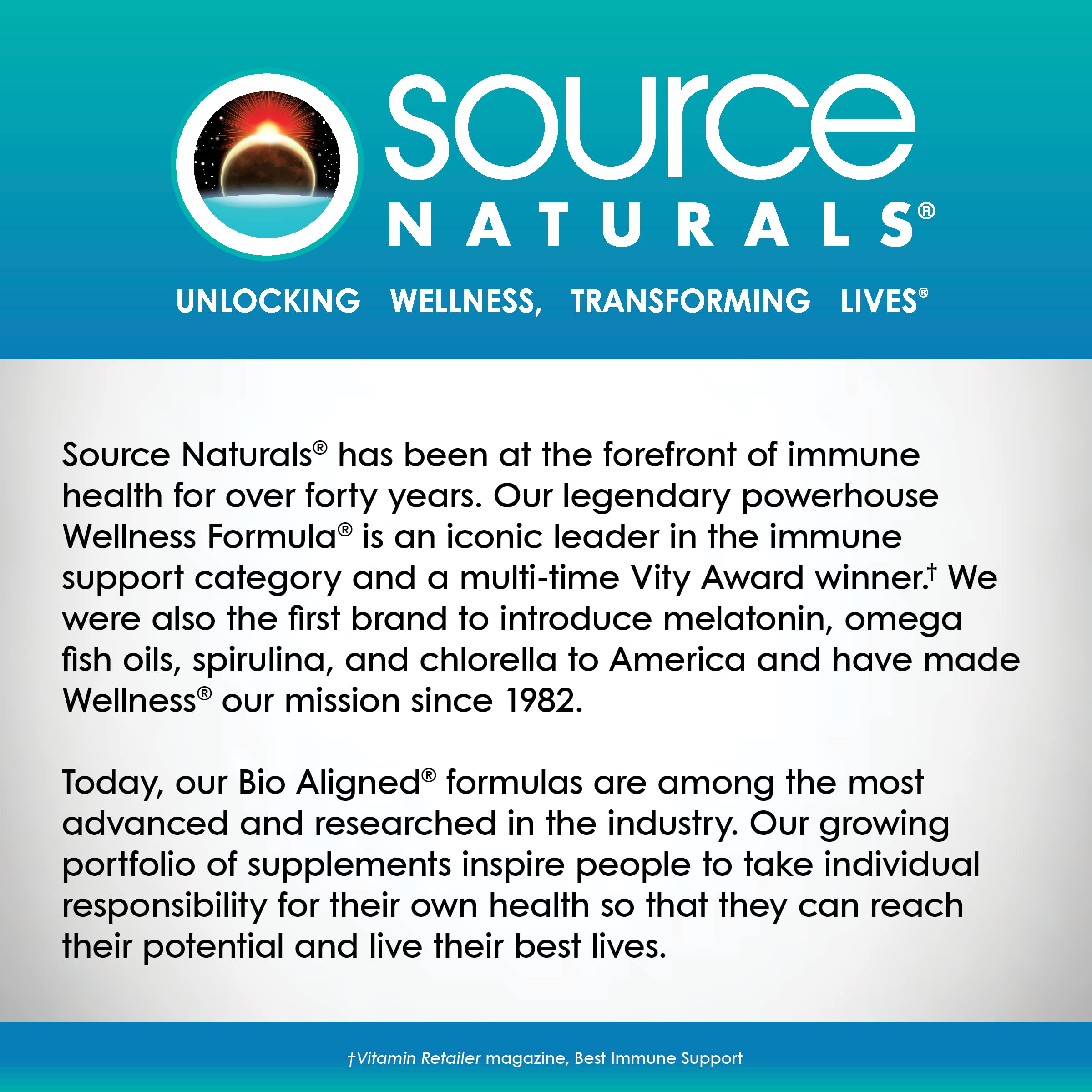 Source Naturals Wellness Formula, Advanced Immune Support - 60 Capsules | Bio-Aligned Vitamins & Herbal Defense with Vitamin C Plus 30 other Vitamins, Minerals & Herbs for Immune System Support