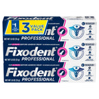 Professional Ultimate Denture Adhesive Cream for Strong, All-Day Hold for Full and Partial Dentures, 1.8 oz Tube with Breath Bacteria Shield and Precision Tip (3 Pack)