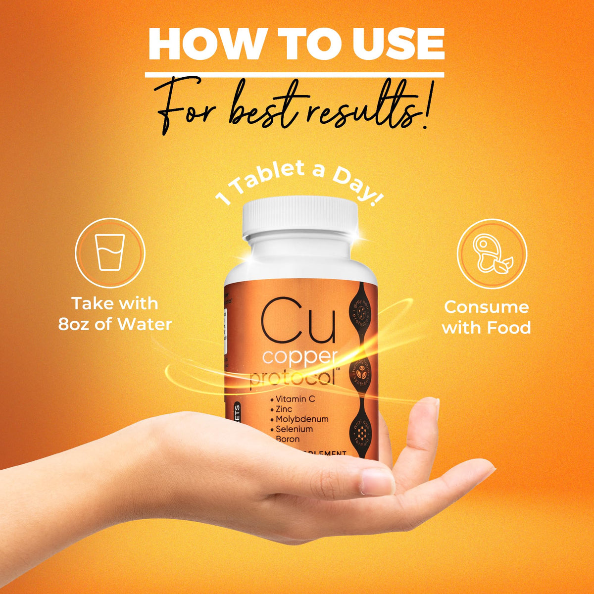 Copper Supplements for Women and Men (90 Capsules) Boosts Energy, Nourishes Body, Anti-Aging Formula, Includes Vitamin C, Zinc & Selenium, Non-GMO, Made in USA - GMP Certified