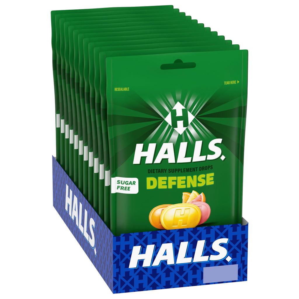 HALLS Defense Citrus Sugar Free Vitamin C Dietary Supplement Drops, 300 ct