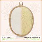 Almooni Natural Loofah Exfoliating Body Scrubber, Shower Sponge 2 Count | Natural Egyptian Loofah, Exfoliating Sponge for Face and Body, Bath Shower Loofah Sponge for Women and Men, 2 count pack