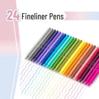 Mr. Pen- Colored Fineliner Pens, 24 Pack, 0.4mm Tip
