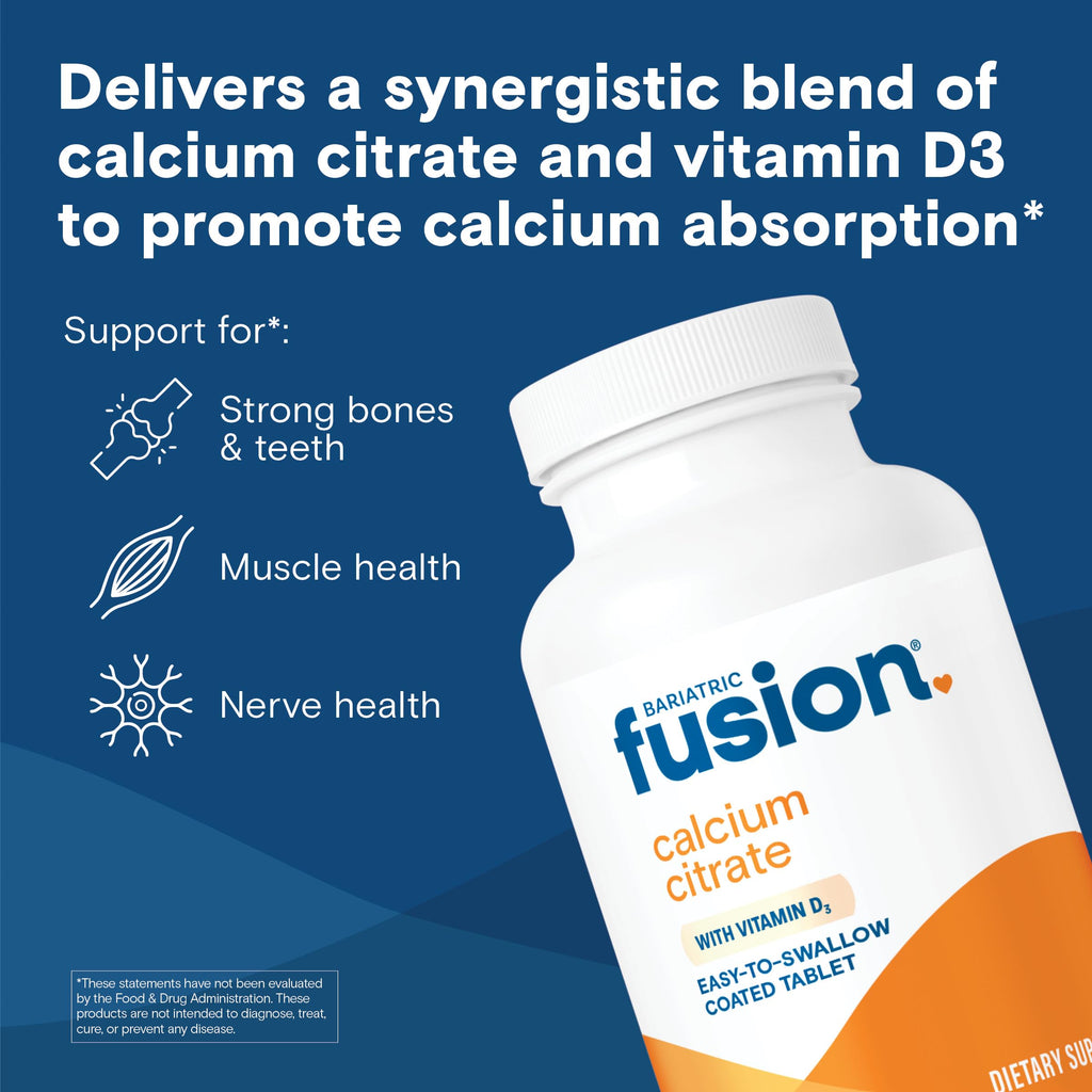 Bariatric Fusion Calcium Citrate with Vitamin D3, 180 Tablets