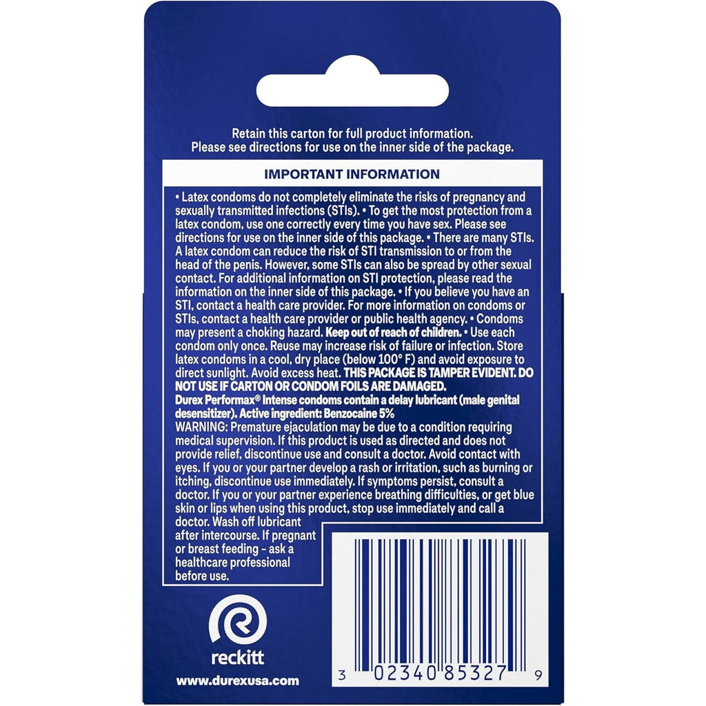 Buy now Durex Performax Intense Condom, 3 Count at indiglob india
