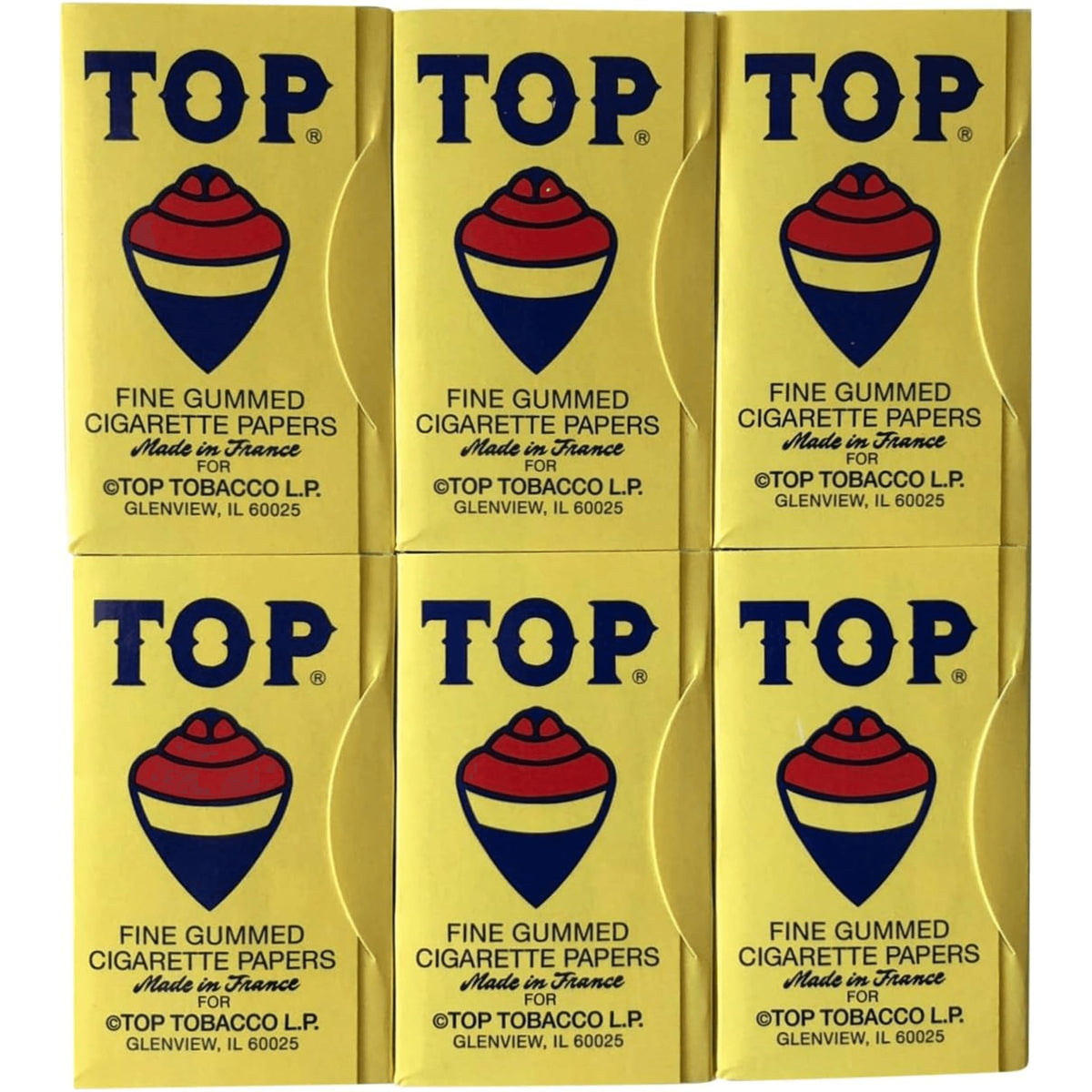 TOP Rolling Papers, 6 Pack Bundle, 600 Cigarette Paper Leaves Total