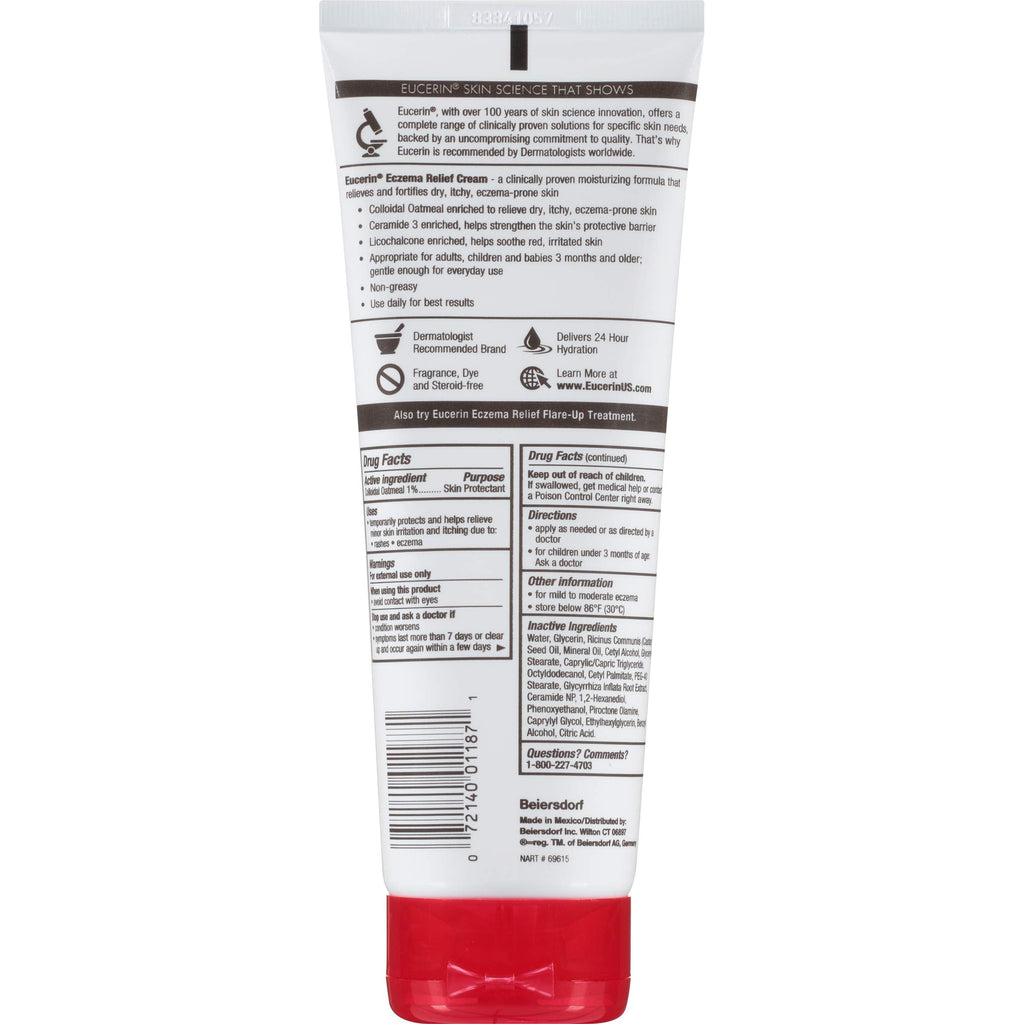 Buy now Eucerin Eczema Relief Cream, Full Body Lotion for Eczema-Prone Skin, Moisturizing Eczema Cream, Body Moisturizer, Multi-Pack, 8 oz. Tube (Pack of 3) at indiglob india