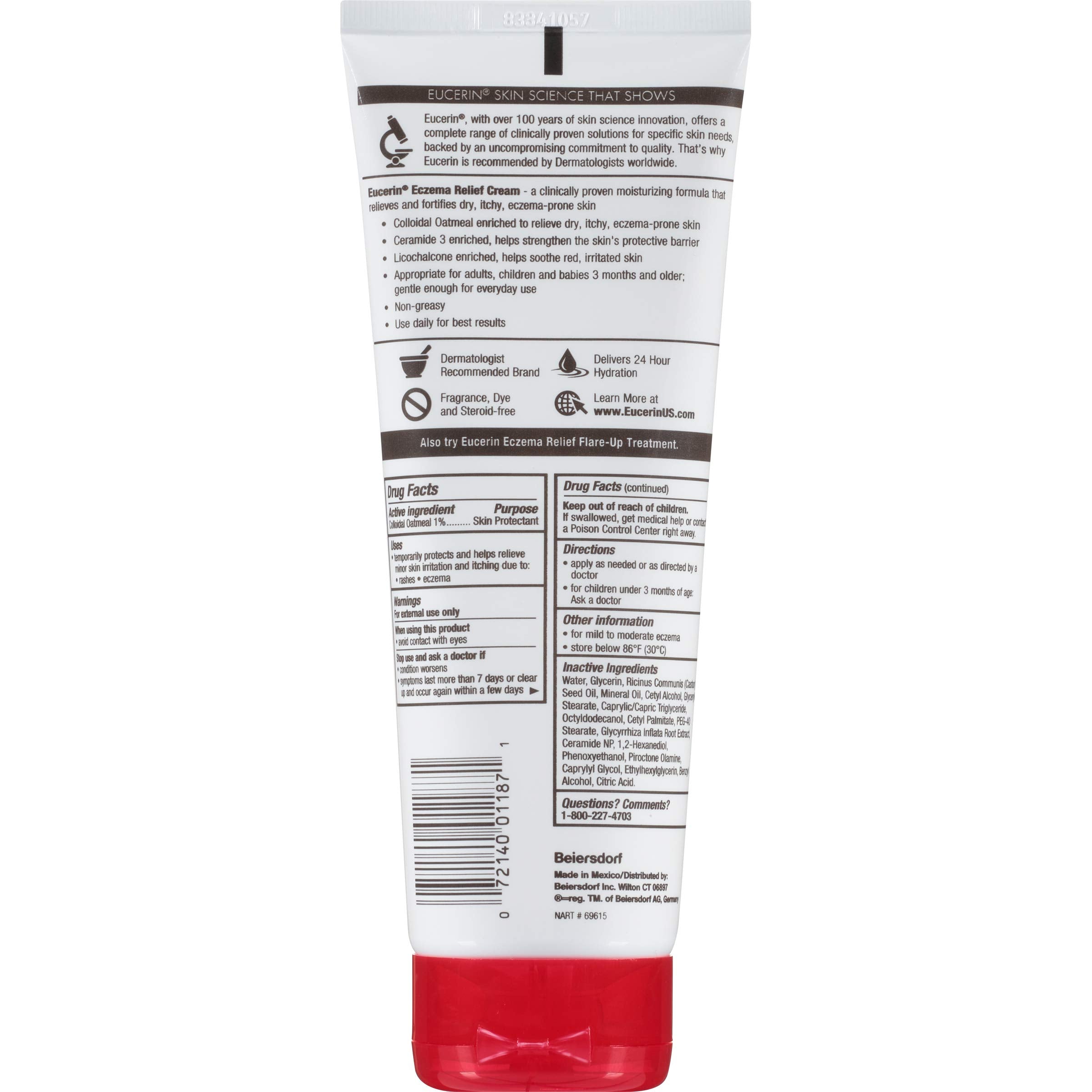 Buy now Eucerin Eczema Relief Cream, Full Body Lotion for Eczema-Prone Skin, Moisturizing Eczema Cream, Body Moisturizer, Multi-Pack, 8 oz. Tube (Pack of 3) at indiglob india