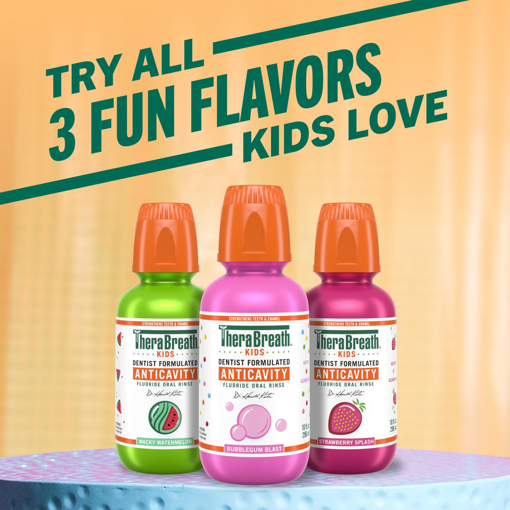 TheraBreath Kids Mouthwash, Organic Strawberry Splash, 16 fl oz, 2-Pack