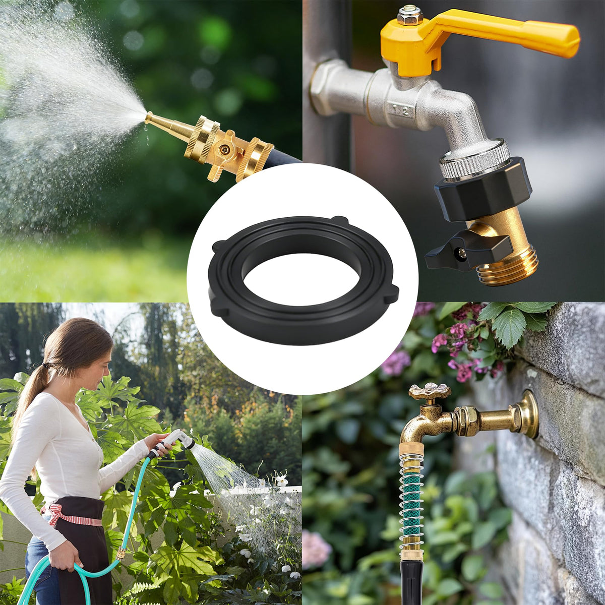LIULO TOOL 50 Pack Garden Hose Washers, Heavy Duty Black Rubber Leak Proof, Fits All Standard 3/4 Inch Garden Hoses and Faucet Fittings
