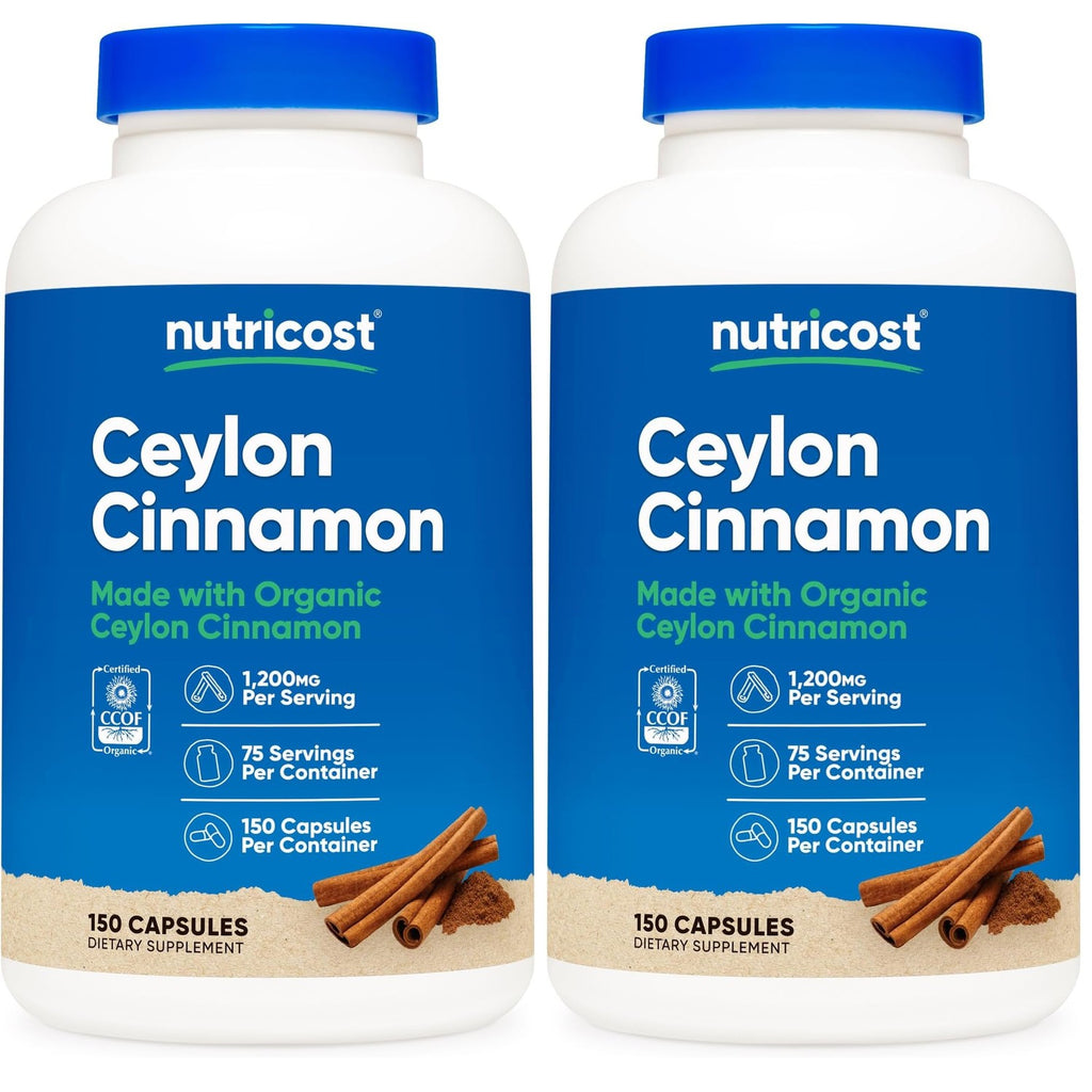 Nutricost Ceylon Cinnamon Capsules (240 Capsules) 1200mg per Serving | Gluten-Free