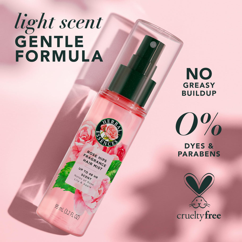 Herbal Essences Hair Perfume for Women, Rose Scent | Hair Mist Fragrance Spray, Frizz Control, 3.2 fl oz, for all Hair Types